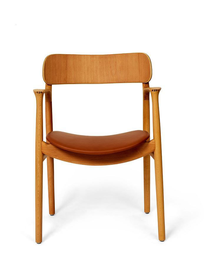 Billede af Bent Hansen Asger Stol M. Polstring H: 80 cm - Bøg,Olieret/ Zenso2  231 Dark Brown Læder 