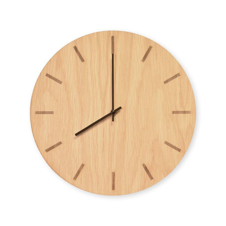 Billede af Hemverk Vægur Ø: 28 cm – Light Oak/Black