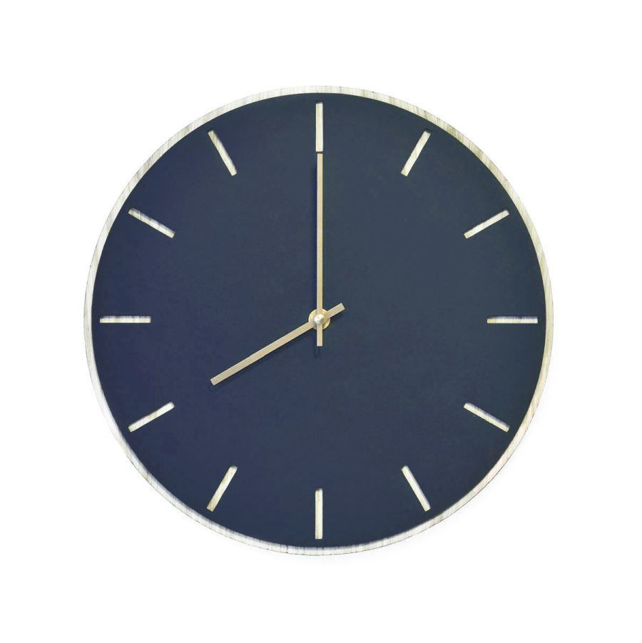 Billede af Hemverk Vægur Ø: 28 cm – Smokey Blue Oak/Gold 