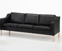 Billede af Mogens Hansen MH195 3 Pers Sofa L: 210 cm - Premium Læder / Sort