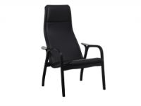 Billede af Swedese Lamino Lænestol SH: 41 cm - Sortbejdset Bøg/Sort Læder