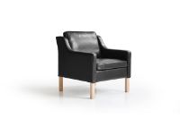 Billede af Mogens Hansen MH195 Lav Stol SH: 42 cm - Premium Læder / Sort