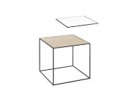 Billede af Audo Copenhagen Twin 35 Table 35x35 cm - Sort Stel/Hvid/Eg 