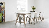 Billede af Andersen Furniture Spisebord T7 Med Udtræk 95x220x74 cm - Hvid laminat/Eg Sæbebehandlet 