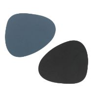 Billede af LindDNA Table mat Curve Double S 24x28 - Nupo dark blue/nupo black  OUTLET