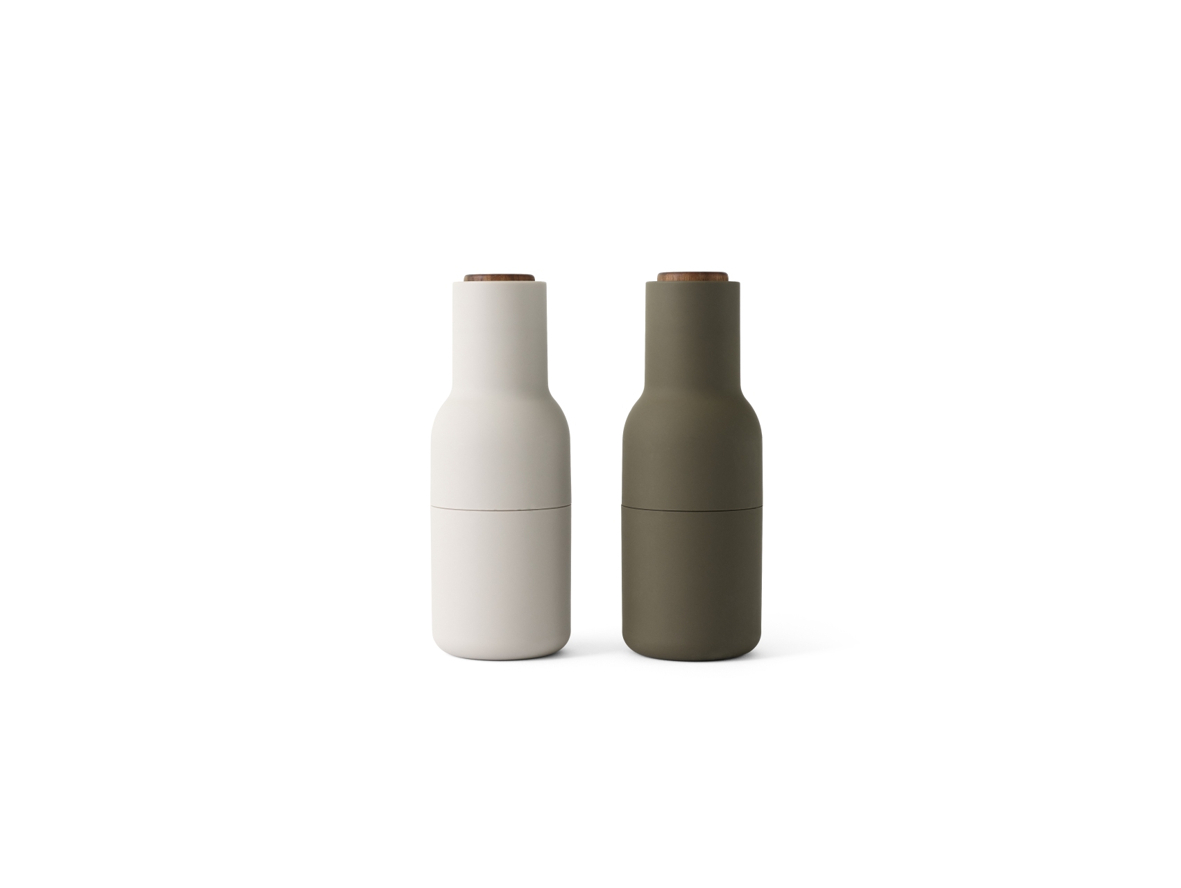 Billede af Audo Copenhagen Bottle Grinder 2 pack H: 20,5 cm - Hunting Green/Beige Walnut  OUTLET