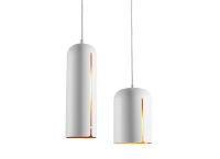 Billede af Woud Gap Pendant Tall H: 30 cm - Hvid / Messing OUTLET