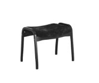 Billede af Swedese Lamino Fodskammel H: 48 cm - Sortbejdset Ask/Sort Fåreskind