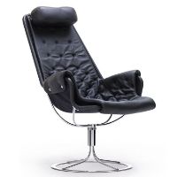 Billede af DUX Jetson lænestol Plain 88 - Sort soft læder