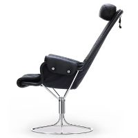 Billede af DUX Jetson lænestol Plain 88 - Sort soft læder