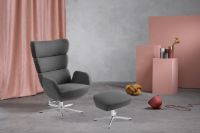 Billede af Conform Turtle Lænestol inkl. Fodskammel SH: 42cm - Sort/Aluminium