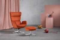 Billede af Conform Turtle Lænestol inkl. Fodskammel SH: 42cm - Sort/Aluminium