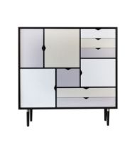 Billede af Andersen Furniture S3 Skænk 132x131 cm - Sort/Flerfarvet front