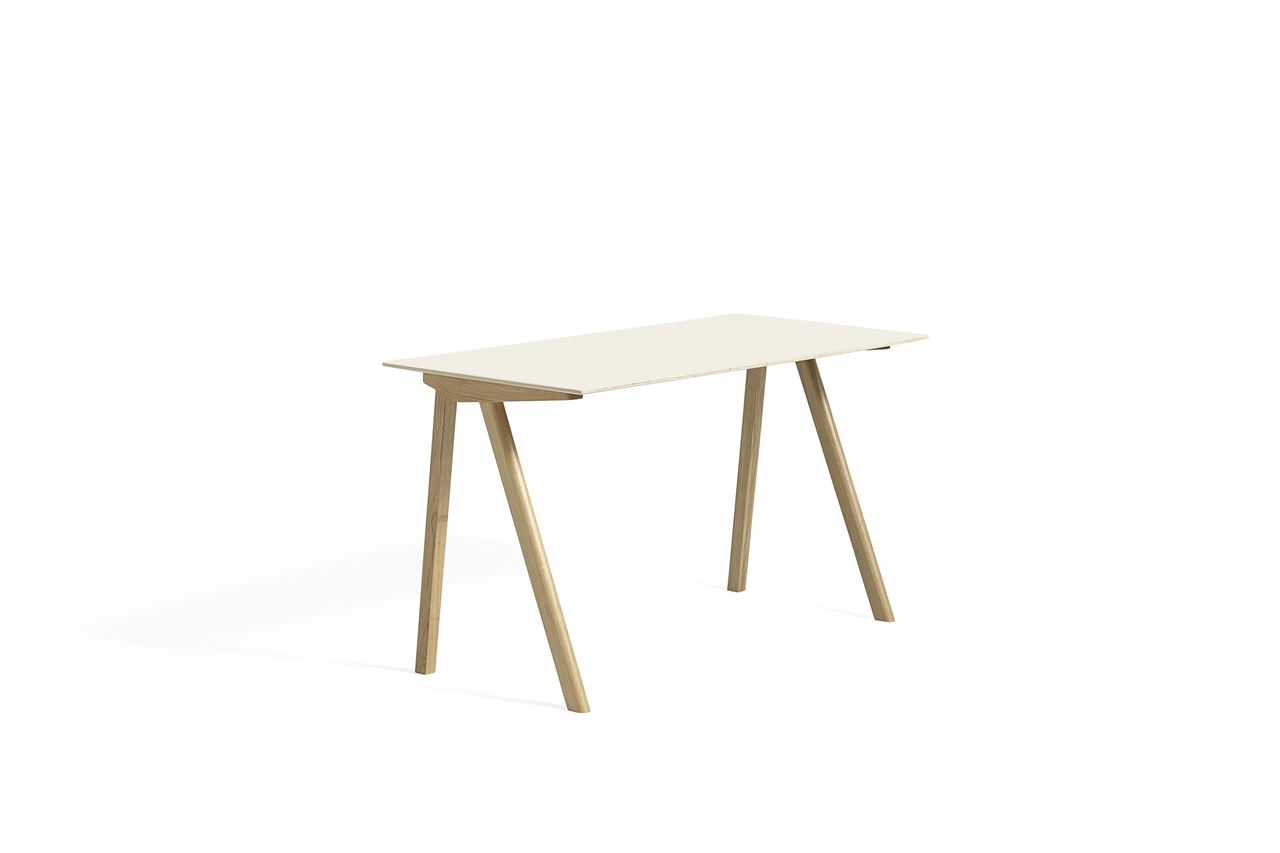 Billede af HAY CPH 90 Desk 130x65x74 cm - Lacquered Solid Oak/Off White Linoleum