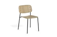 Billede af HAY Soft Edge 40 Chair w. Standard Gliders SH: 47,5 cm - Lacquered Oak/Black Powder Coated Steel