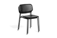 Billede af HAY Soft Edge 40 Chair w. Standard Gliders SH: 47,5 cm - Black/Black Powder Coated Steel