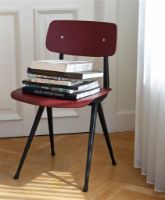 Billede af HAY Result Spisebordsstol SH: 46 cm - Black Powder Coated Steel/Dark Brick Lacquered 