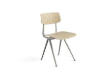 Billede af HAY Result Spisebordsstol SH: 46 cm - Beige Powder Coated Steel/Oak Lacquered