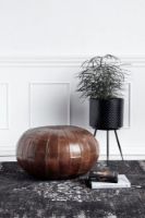 Billede af Nordal Rugby Round Leather Pouf Ø: 71 cm - Antique Brown