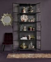 Billede af Nordal Vitrineskab i Jern 214 x 80 cm - Sort