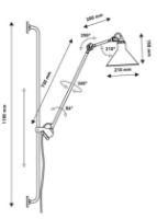 Billede af DCW Editions Lampe Gras N214 Væglampe Konisk H: 120cm - Sort/Sort 