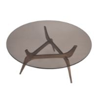 Billede af Brdr. Krüger Triiio Sofabord Ø: 90 cm - Olieret Valnød/Bronze Glas