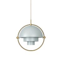 Billede af GUBI Multi-Lite pendel Ø:36 cm Brass base - Sea Grey skærm 