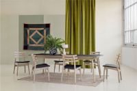 Billede af FDB Møbler J48 Stol Poul M. Volther Siddehøjde: 46 cm - Eg/Sort Læder