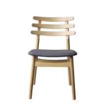 Billede af FDB Møbler J48 Stol Poul M. Volther Siddehøjde: 46 cm - Eg/Antracit Grå Tekstil