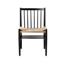 Billede af FDB Møbler J80 Jørgen Bækmark Stol SH: 45 cm - Sortlakeret Bøg / Natur Flet  