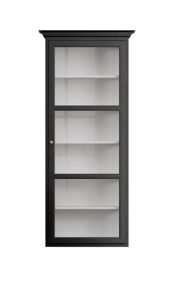 Billede af Lindebjerg Design Classic V4 Vitrineskab Højrehængt Dør 70x170 cm - Black