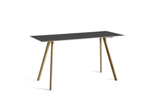Billede af HAY CPH 30 Table 200x80x105 cm - Lacquered Solid Oak/Black Linoleum