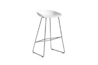 Billede af HAY AAS 38 Barstol High SH: 74 cm - Stainless Steel/White