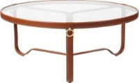 Billede af GUBI Adnet Coffee Table Ø: 100 cm | Tan leather 