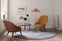 Billede af GUBI Adnet Coffee Table Ø: 100 cm | Tan leather 