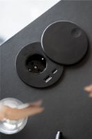 Billede af Bent Hansen Hemingway Skrivebord m. Opladerstation L: 120 cm - Sortlakeret Bøg/Black Linoleum