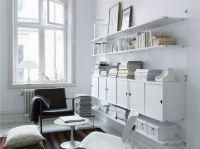 Billede af String Furniture Cabinet With Sliding Doors B: 78 cm - Hvid  OUTLET