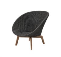 Billede af Cane-line Outdoor Peacock Loungestol SH: 34 cm - Teak / Dark Grey 