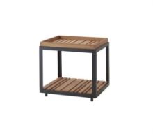 Billede af Cane-line Outdoor Level Sofabord Lille 48x48 cm - Lava Grey/Teak