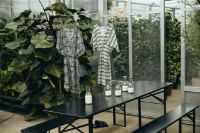 Billede af Nordal Havesæt Med Bord og Bænke 220 x 77 cm - Sort 