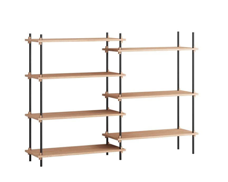 Billede af Moebe Shelving System Medium/Double 115x162 cm - Oak/Black