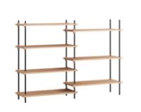 Billede af Moebe Shelving System Medium/Double 115x162 cm - Oak/Black