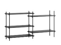 Billede af Moebe Shelving System Low/Double 85x162 cm - Black