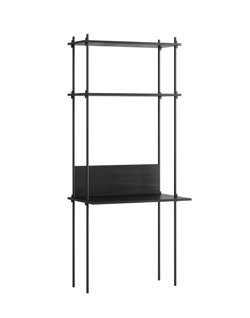 Billede af Moebe Shelving System Desk Tall 200x85 cm - Black