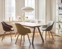 Billede af HAY AAC123 About a Chair Spisebordsstol Polstret SH: 47,5 cm - Lacquered Oak Veneer/Flamiber Charcoal C8