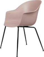 Billede af GUBI Bat Dining Chair Conic Base - Black matt base/Sweet pink
