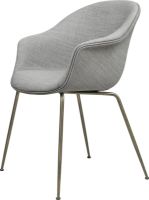 Billede af GUBI Bat Dining Chair Fully Upholstered Conic Base SH: 48 cm - Chrome Base/Kvadrat 133 
