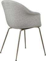 Billede af GUBI Bat Dining Chair Fully Upholstered Conic Base SH: 48 cm - Chrome Base/Kvadrat 133 
