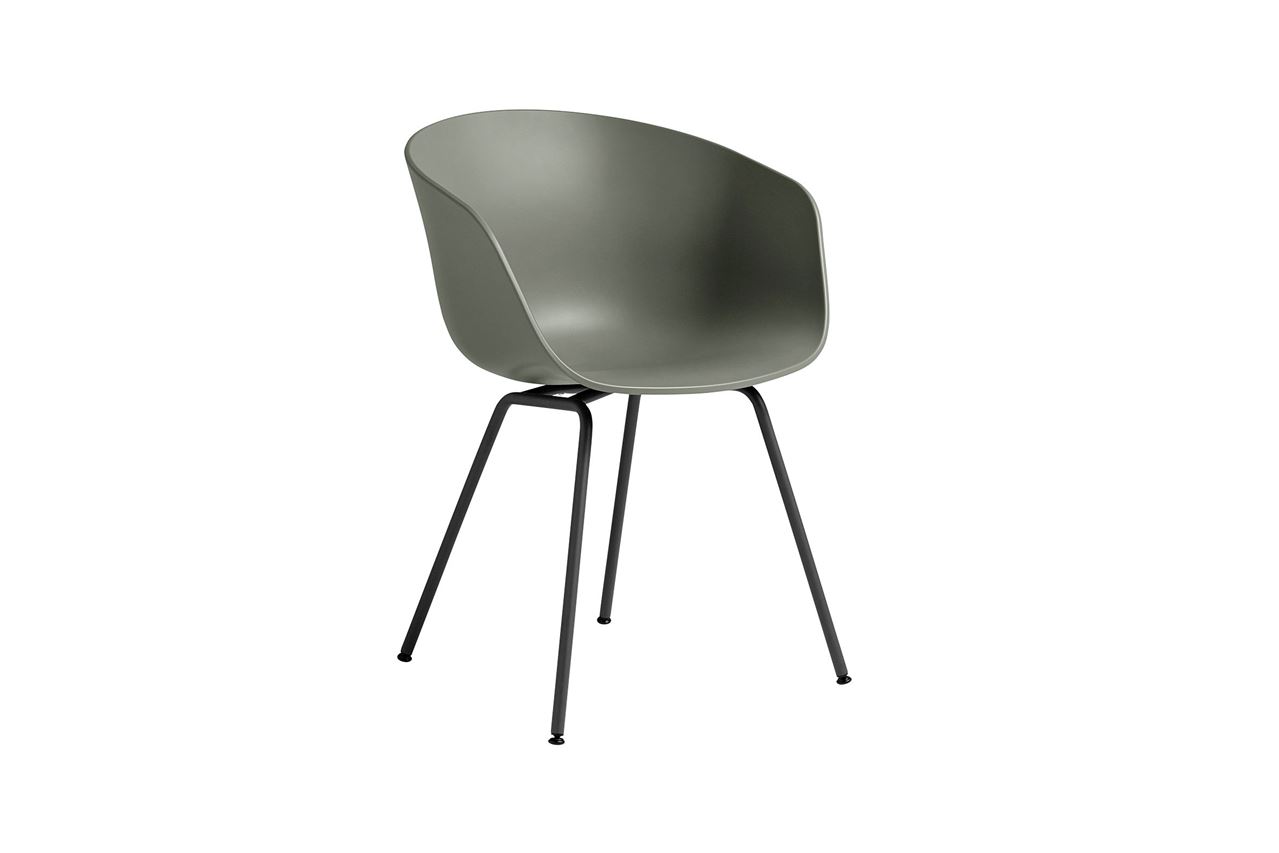 Billede af HAY AAC 26 About A Chair SH: 46 cm - Black Powder Coated Steel/Dusty Green