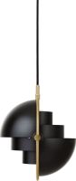 Billede af GUBI Multi-Lite pendel Small Ø:25,5 cm Brass base - Black Semi Matt skærm
